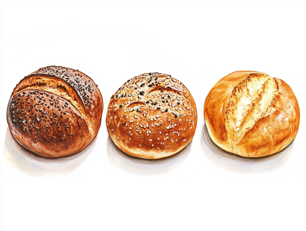 various hamburger buns